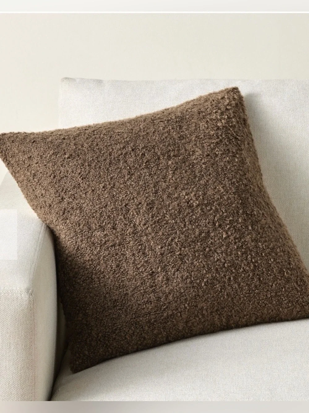 Pottery Barn Pillow Cover Boucle Chocolate Brown 20x20 NWT Cover Only